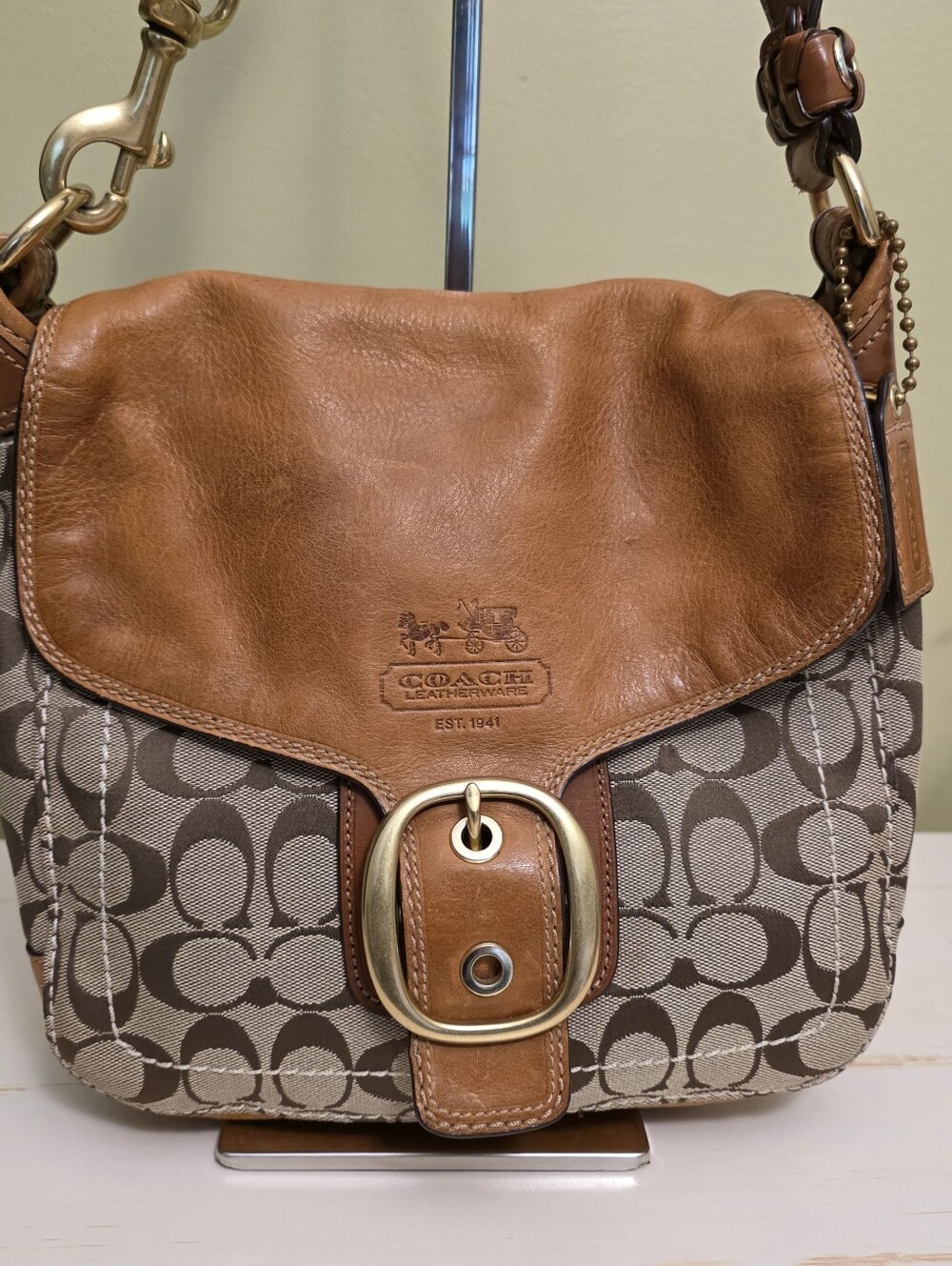 Coach | Brown Vintage Bleecker Legacy Signature Flap Bag - Picture 2 of 16